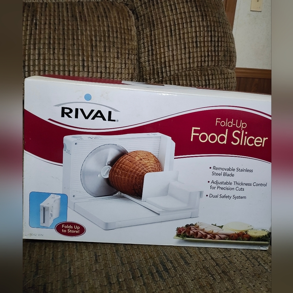 Rival Fold-Up Food Slicer Electric Portable Model 1042 WN New Open Box